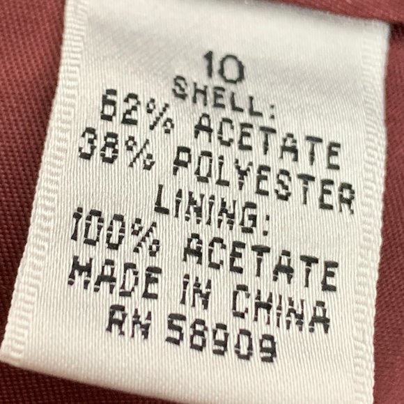 Katherine Kelly Cranberry Red Satin Dressy Pants Pleated‎ Hem Size 10 Lined - Picture 6 of 14